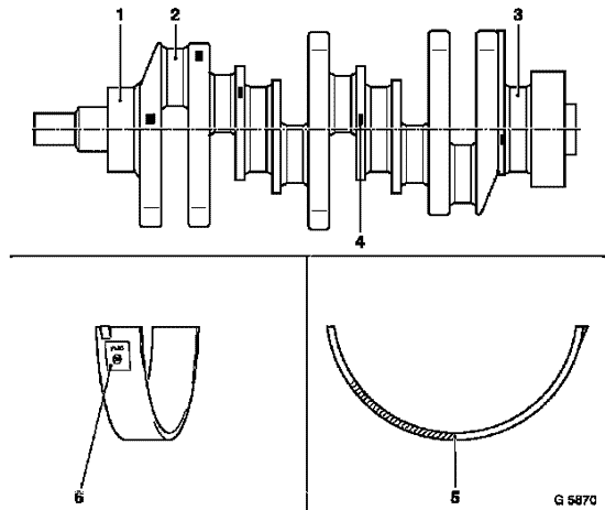 C25ХЕ,Х25ХЕ - рисунок: Колен вал и вкладыши,Кривошипно-шатунный механизм